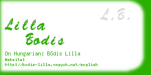 lilla bodis business card